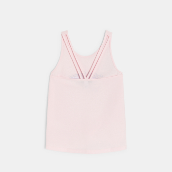 Débardeur motifs imprimés et sequins rose pastel Fille
