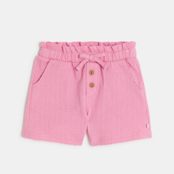 Short coton fantaisie léger rose bébé fille