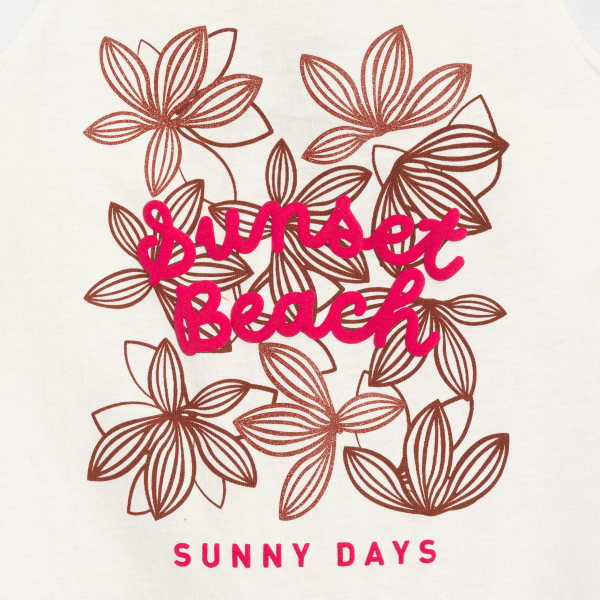 Débardeur à message blanc Fille Débardeur à message blanc Fille