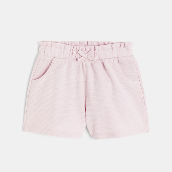 Short maille légère taille haute rose bébé fille Short maille légère taille haute rose bébé fille