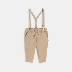 Pantalon à bretelles beige...