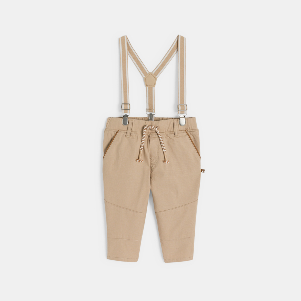 Pantalon à bretelles beige bébé garçon Pantalon à bretelles beige bébé garçon