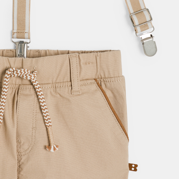 Pantalon à bretelles beige bébé garçon Pantalon à bretelles beige bébé garçon