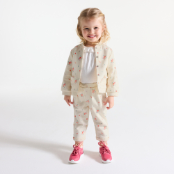 جاكيت من طراز تيدي من الميلتون برسوم الأزهار،  باللون البيج للفتيات الصغيرات