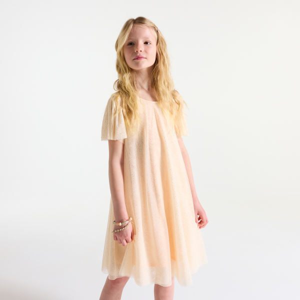 Robe de fête à paillettes nude Fille Robe de fête à paillettes nude Fille