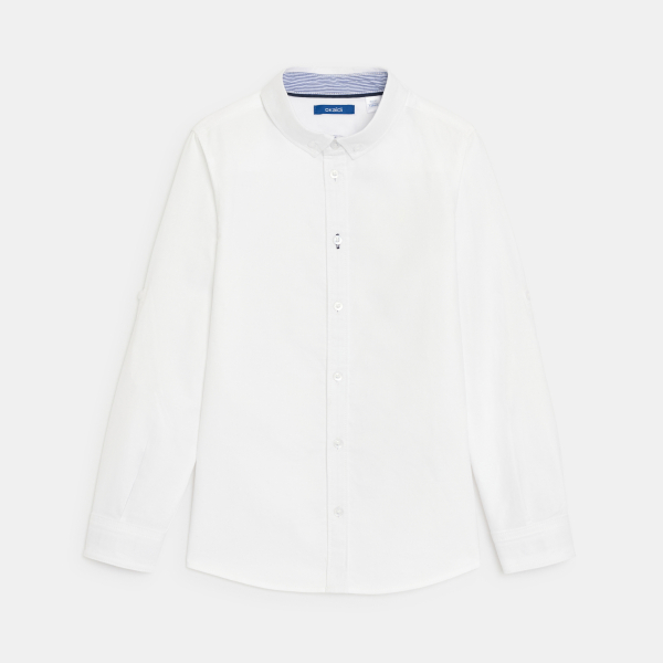 Chemise Oxford à col américain blanche garçon Chemise Oxford à col américain blanche garçon