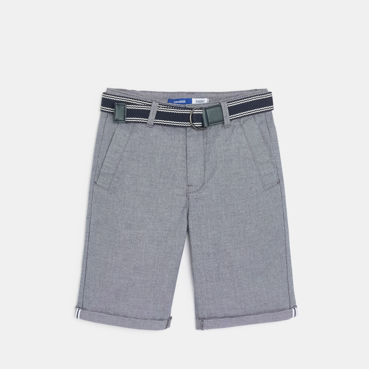 شورت برمودا تشينو بحزام فيروزي للأولاد شورت برمودا تشينو بحزام فيروزي للأولاد