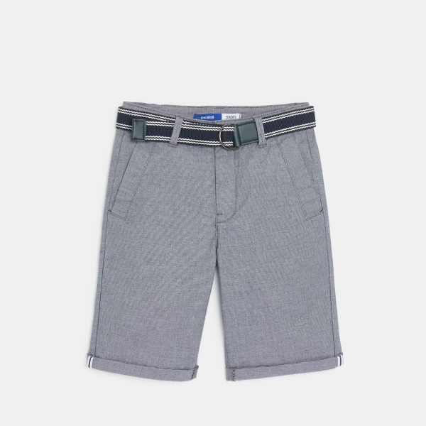 شورت برمودا تشينو بحزام فيروزي للأولاد شورت برمودا تشينو بحزام فيروزي للأولاد