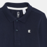 Polo à manches longues en jersey piqué bleu Garçon Polo à manches longues en jersey piqué bleu Garçon
