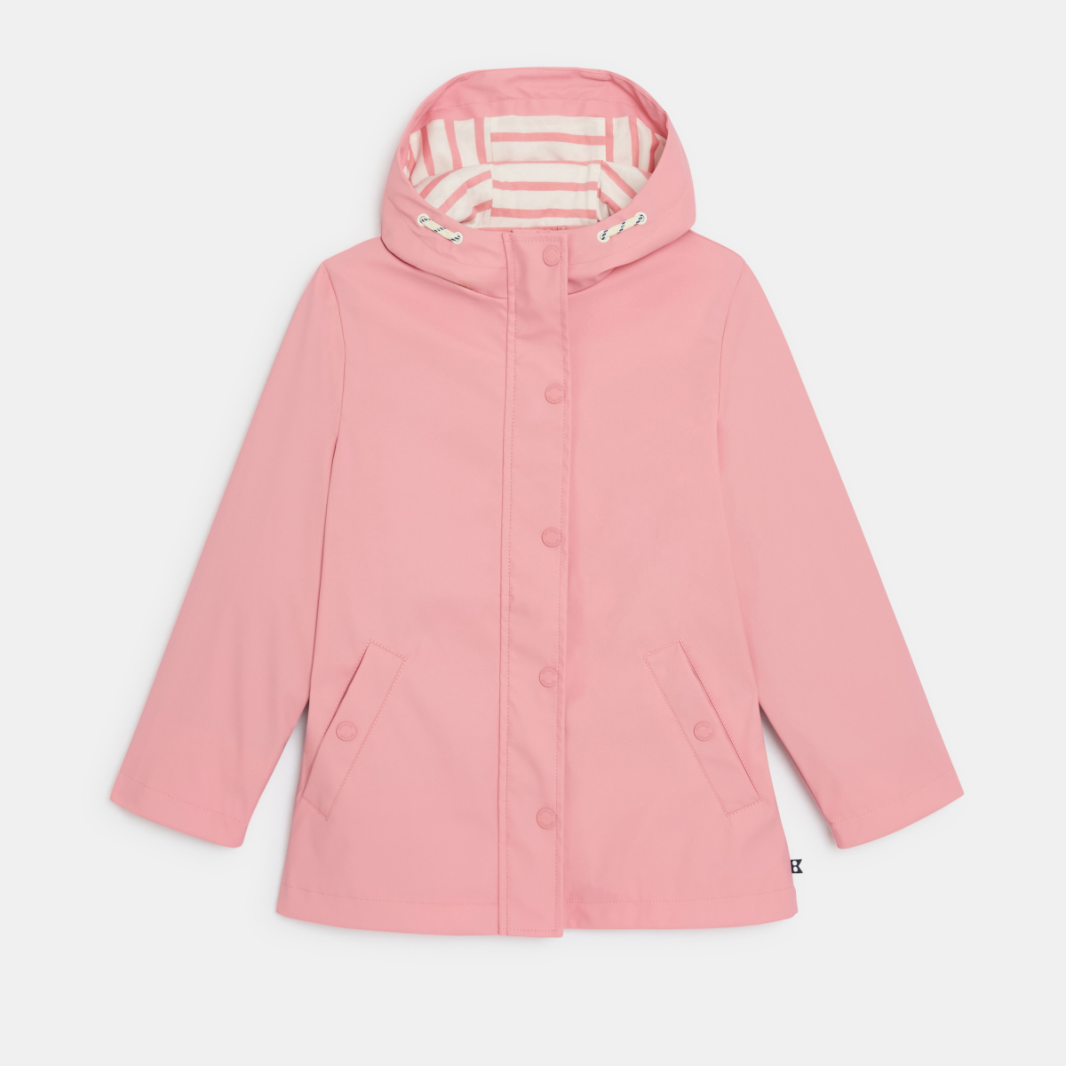 سترة مشمّعة مقاومة للمطر بقلنسوة، باللون الوردي للفتيات. سترة مشمّعة مقاومة للمطر بقلنسوة، باللون الوردي للفتيات.