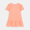 Robe unie à volants orange pastel Fille Robe unie à volants orange pastel Fille