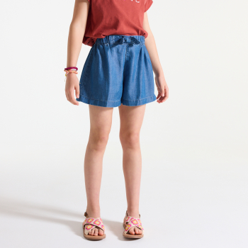 شورت من الدنيم الخفيف أزرق اللون للبنات