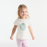T-shirt col volanté coeur blanc bébé fille