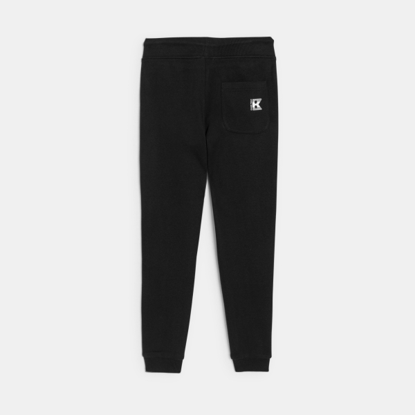 Pantalon de jogging en molleton noir garçon Pantalon de jogging en molleton noir garçon
