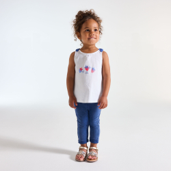 Débardeur à nœuds papillons bleu bébé fille