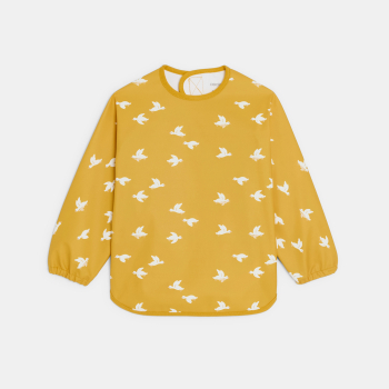 مريلة ممارسة النشاط مطبوع عليها أوزة، صفراء اللون، للطفل الصغير