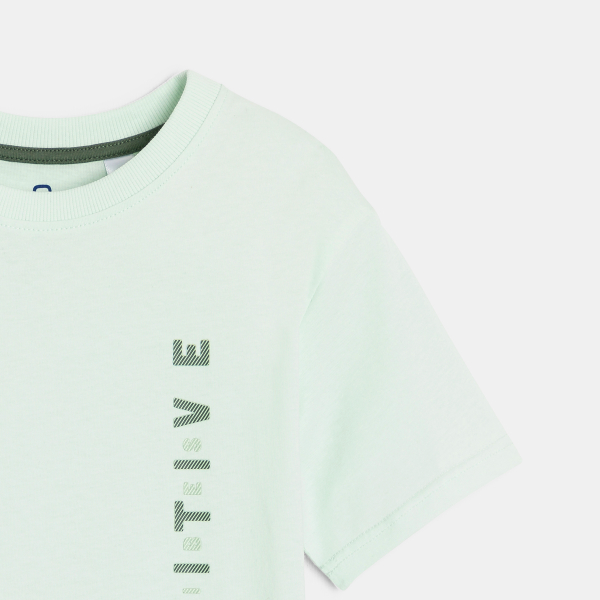 تيشيرت بأكمام قصيرة وعليه رسالة، أخضر فاتح، للأولاد تيشيرت بأكمام قصيرة وعليه رسالة، أخضر فاتح، للأولاد