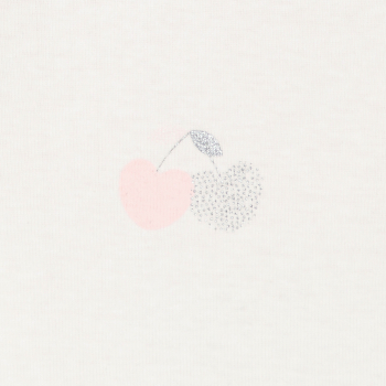 بودي بياقة أمريكية أبيض اللون للطفلة الرضيعة مرسوم عليه ثمرة الكريز (طقم من 3 قطع)