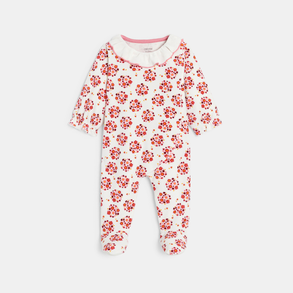 بيجاما مخملية زهرية وسترة من الألياف الناعمة بيضاء للطفلة الصغيرة بيجاما مخملية زهرية وسترة من الألياف الناعمة بيضاء للطفلة الصغيرة