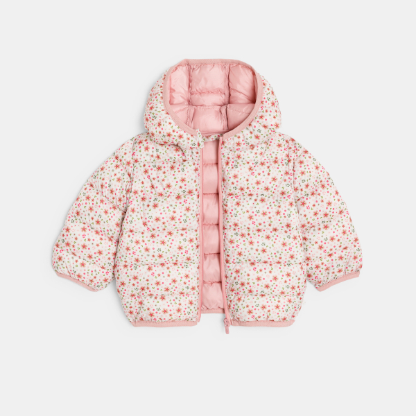 سترة مبطنة مشجرة، وردية اللون، للطفلة الصغيرة سترة مبطنة مشجرة، وردية اللون، للطفلة الصغيرة