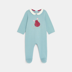 بيجاما قطنية، خضراء اللون، مرسوم عليها ثمرة الكمثرى، للطفلة الصغيرة