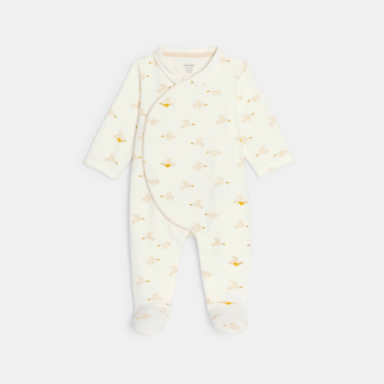 بيجاما مخملية عليها أوزة، اللون بيج، للصبي الصغير