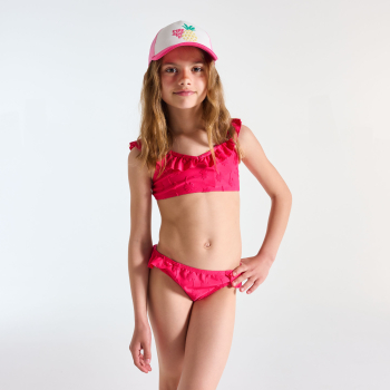 Maillot de bain volanté 2 pièces rose Fille