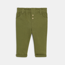Pantalon taille haute vert bébé fille