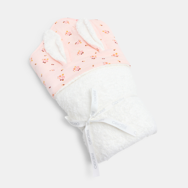 رداء استحمام من الإسفنج، وردي اللون، مرسوم عليه أرنب، للفتاة حديثة الولادة  رداء استحمام من الإسفنج، وردي اللون، مرسوم عليه أرنب، للفتاة حديثة الولادة