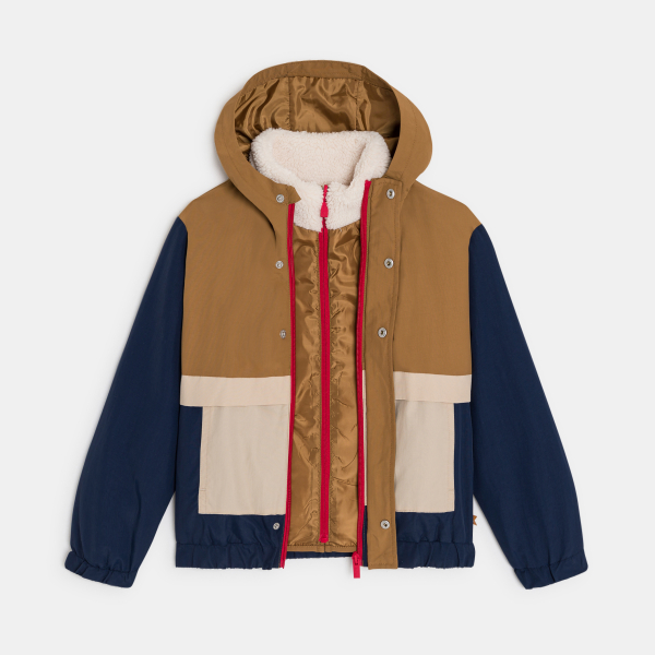 سترة 3 في 1 بنية اللون للأولاد سترة 3 في 1 بنية اللون للأولاد