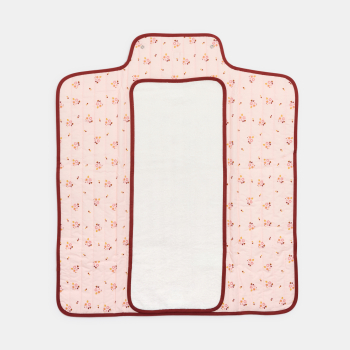 بساط تغيير الحفاضات أثناء السفر، باللون الوردي الزهري للفتاة حديثة الولادة