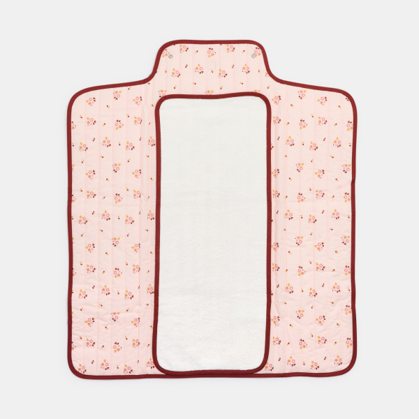 بساط تغيير الحفاضات أثناء السفر، باللون الوردي الزهري للفتاة حديثة الولادة بساط تغيير الحفاضات أثناء السفر، باللون الوردي الزهري للفتاة حديثة الولادة