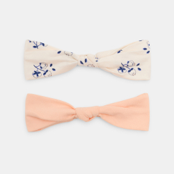 Headband nœud fantaisie rose bébé fille (lot de 2)