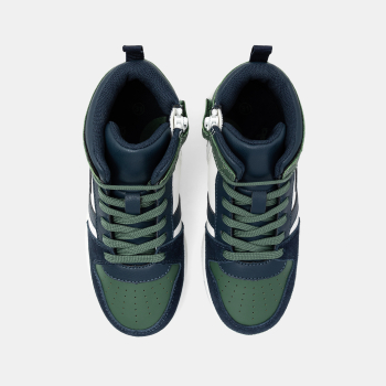 حذاء رياضي برقبة عالية للأولاد للمشي أخضر اللون