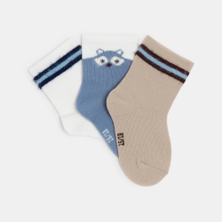 Chaussettes douces assorties bleu bébé garçon (lot de 3)