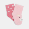 Chaussettes frimousse antiglisse rose bébé fille (lot de 2) Chaussettes frimousse antiglisse rose bébé fille (lot de 2)