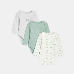 Body col US manches longues canard vert bébé garçon