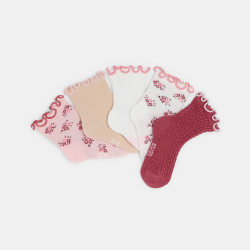 Chaussettes fantaisie rose bébé fille (lot de 5)