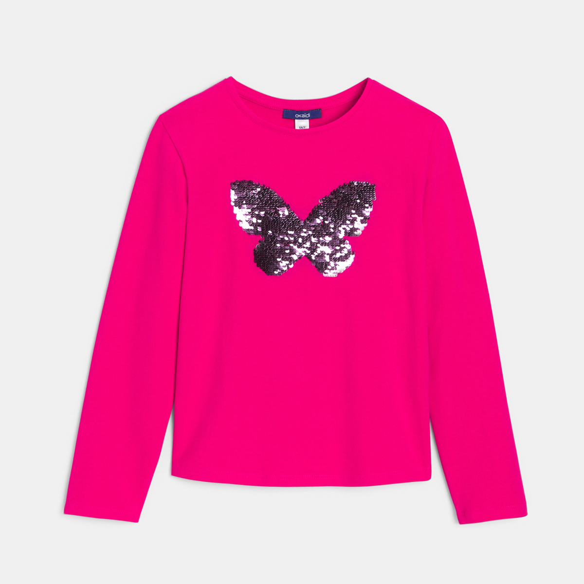 T-shirt manches longues à sequins magiques rose Fille T-shirt manches longues à sequins magiques rose Fille