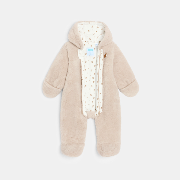 أفرول طيار دافئ من صوف الشيربا وردي اللون للفتيات أفرول طيار دافئ من صوف الشيربا وردي اللون للفتيات