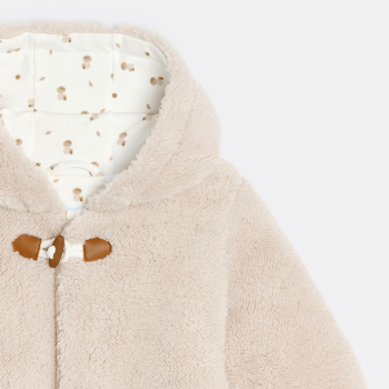 أفرول طيار دافئ من صوف الشيربا وردي اللون للفتيات