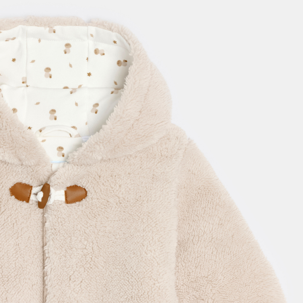 أفرول طيار دافئ من صوف الشيربا وردي اللون للفتيات أفرول طيار دافئ من صوف الشيربا وردي اللون للفتيات