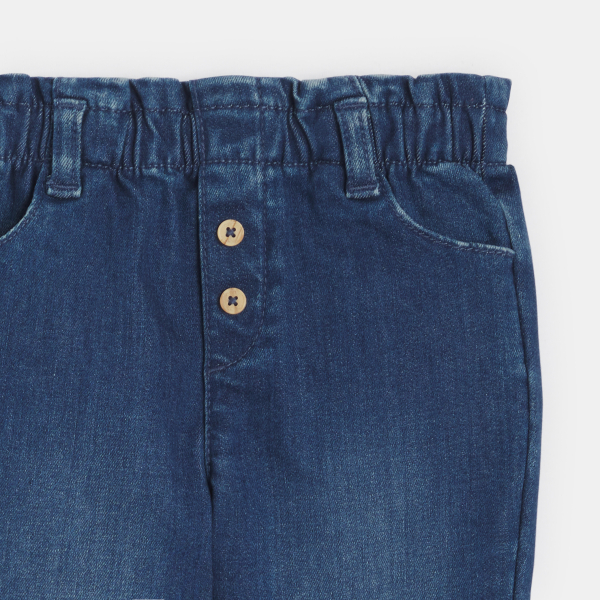 Pantalon taille haute bleu bébé fille Pantalon taille haute bleu bébé fille