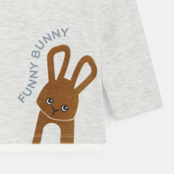 تيشيرت بأكمام طويلة، رمادي...