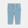 بنطلون مقلم تويل أزرق اللون للطفل الصغير