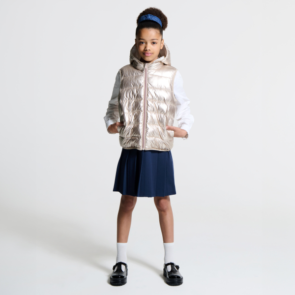 Doudoune à capuche irisée dorée Fille Doudoune à capuche irisée dorée Fille