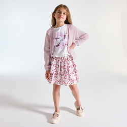 كارديغان بتخريمات، باللون البنفسجي للفتيات.