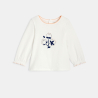 بلوزة زهرية، بيضاء اللون مرسوم عليها قطة، للطفلة الصغيرة بلوزة زهرية، بيضاء اللون مرسوم عليها قطة، للطفلة الصغيرة