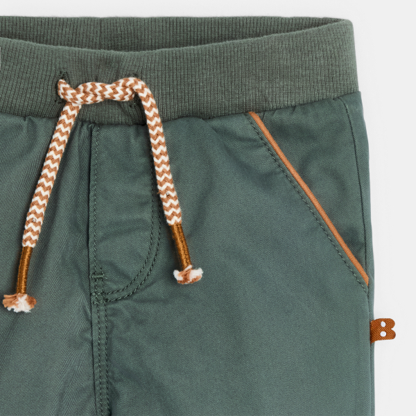 بنطلون جري من القطن، باللون الكاكي للطفل الرضيع بنطلون جري من القطن، باللون الكاكي للطفل الرضيع