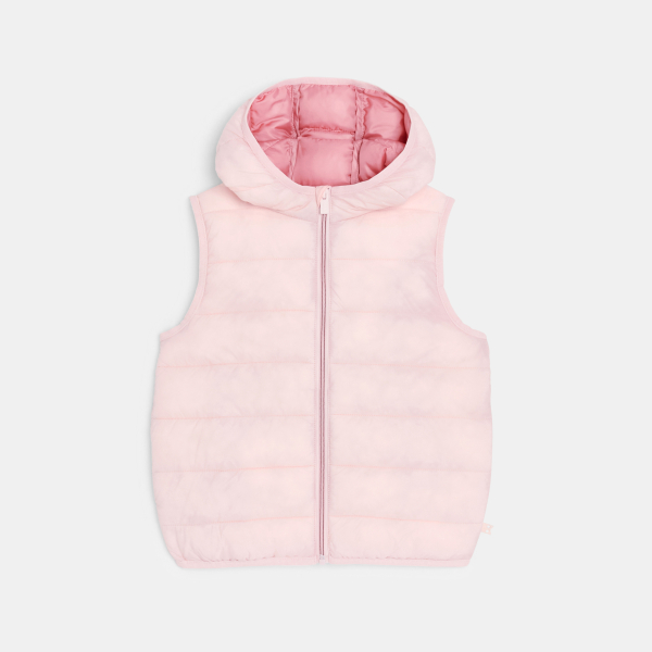 Doudoune sans manches à capuche rose Fille Doudoune sans manches à capuche rose Fille